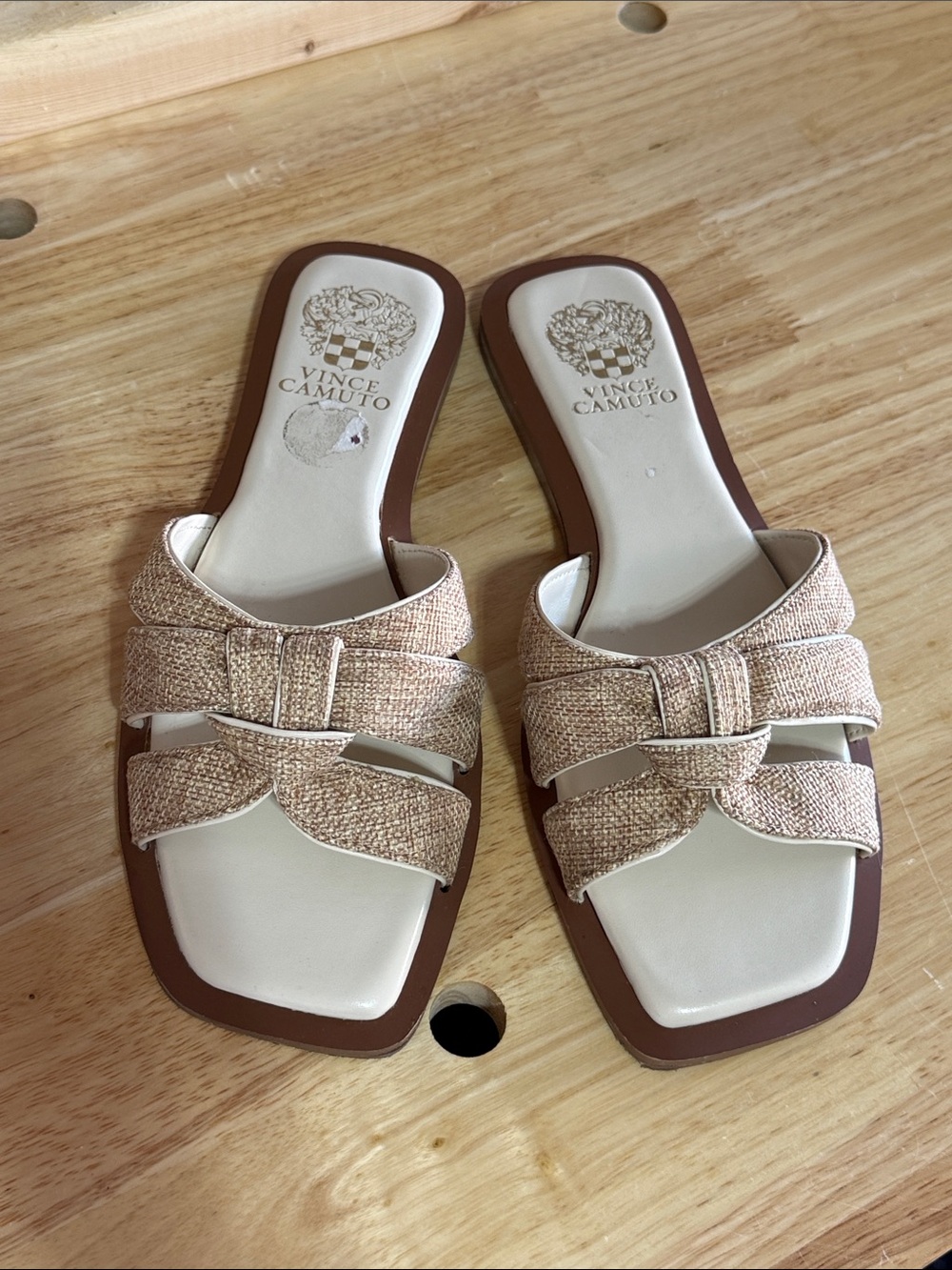 Vince Camuto Shies Raffia Woven Knot
Slide Sandals.